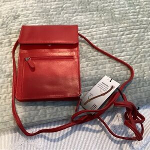 ili New York Red Leather Crossbody Bag